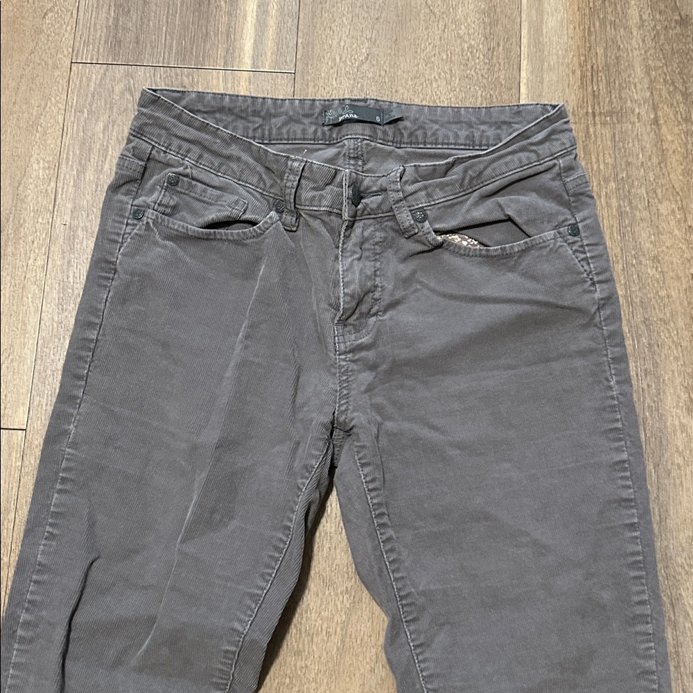 Prana Women Corduroy Skinny Gray Pants, Size 4 - Picture 3 of 5